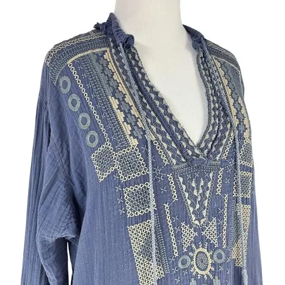 Johnny Was Rhan Boho Gauze Embroidered Dress - Picture 4 of 11